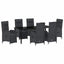 Have Spisebordssæt med pude 7 pcs Sort polyrattan