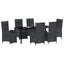 Have Spisebordssæt med pude 7 pcs Sort polyrattan