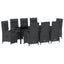 Have Spisebordssæt med pude 9 pcs Sort polyrattan
