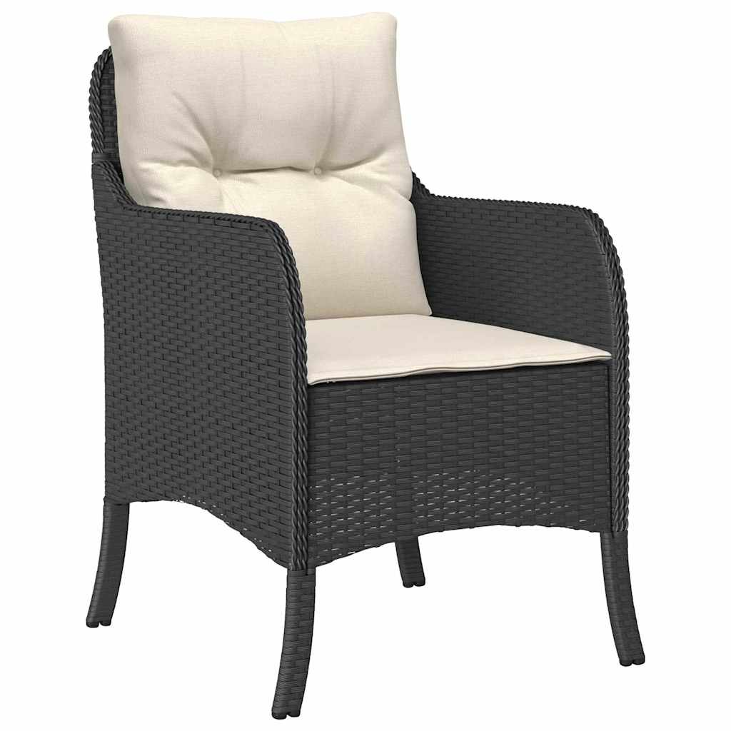 Have Spisebordssæt 5 stk. Sort polyrattan