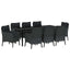 Have Spisebordssæt med pude 9 pcs Sort polyrattan