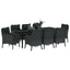 Have Spisebordssæt med pude 9 pcs Sort polyrattan