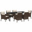 Have Spisebordssæt med pude 7 pcs Brun polyrattan