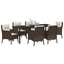 Have Spisebordssæt med pude 7 pcs Brun polyrattan