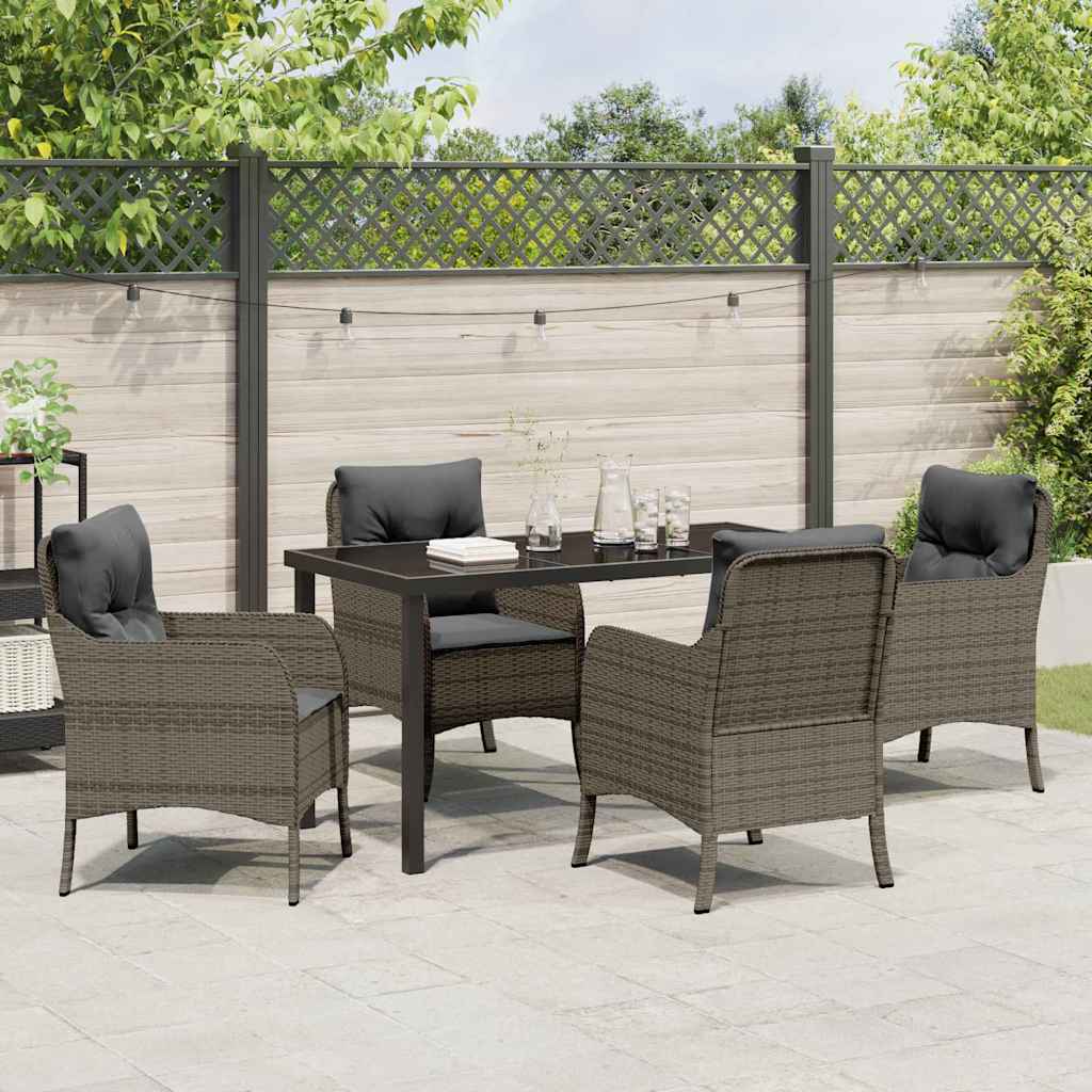Have Spisebordssæt 5 stk. Grå polyrattan