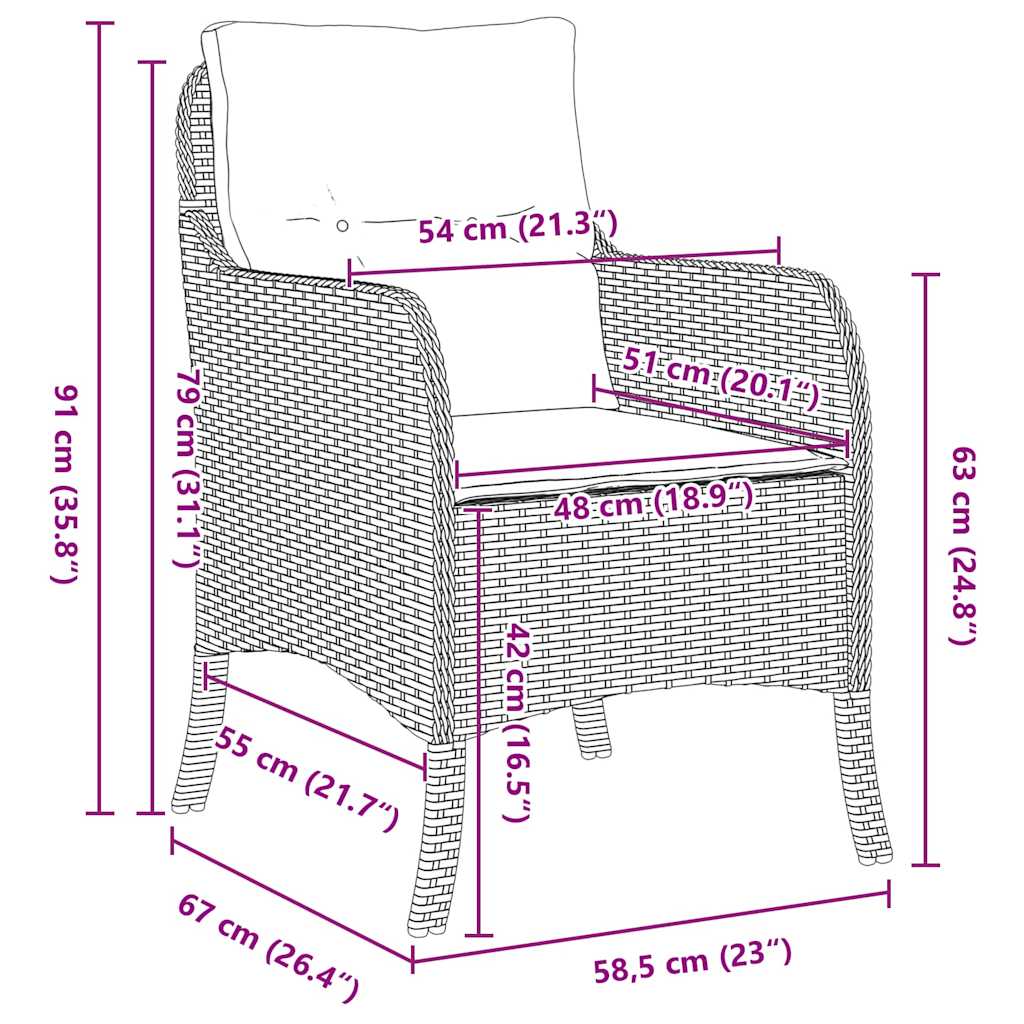 Have Spisebordssæt 5 stk. Grå polyrattan