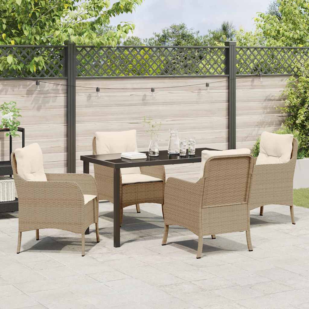 Have Spisebordssæt 5 stk. Beige polyrattan