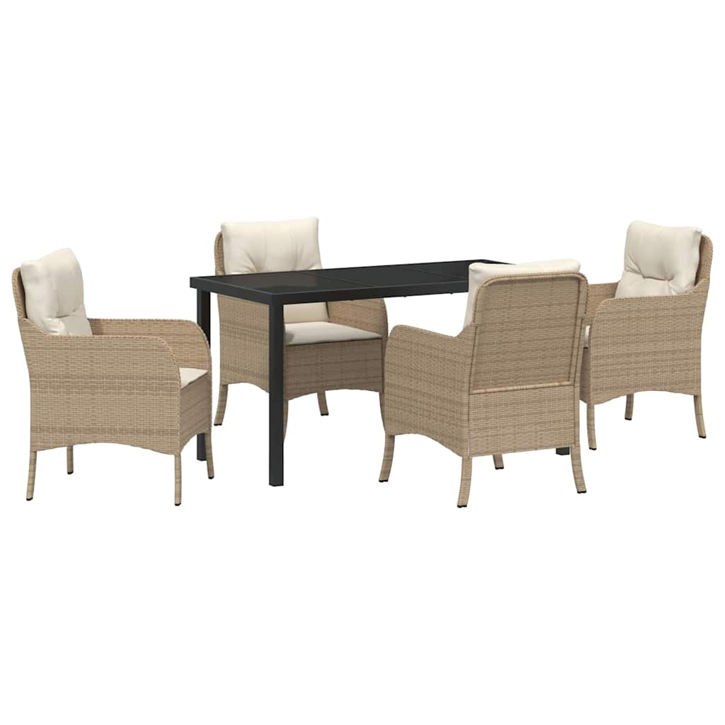 Have Spisebordssæt 5 stk. Beige polyrattan