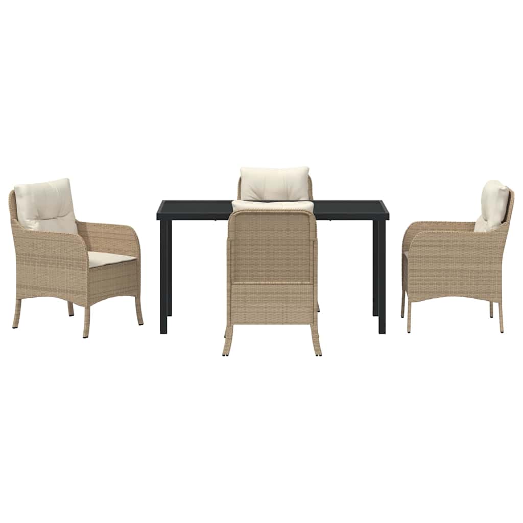 Have Spisebordssæt 5 stk. Beige polyrattan