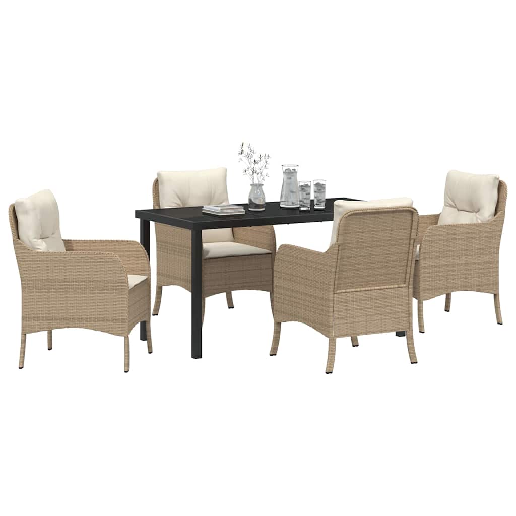 Have Spisebordssæt 5 stk. Beige polyrattan