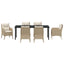Have Spisebordssæt med pude 7 pcs Beige polyrattan