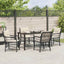 Have Spisebordssæt 5 stk. Sort polyrattan