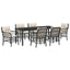 Have Spisebordssæt med pude 7 pcs Sort polyrattan