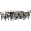 Have Spisebordssæt med pude 9 pcs Sort polyrattan