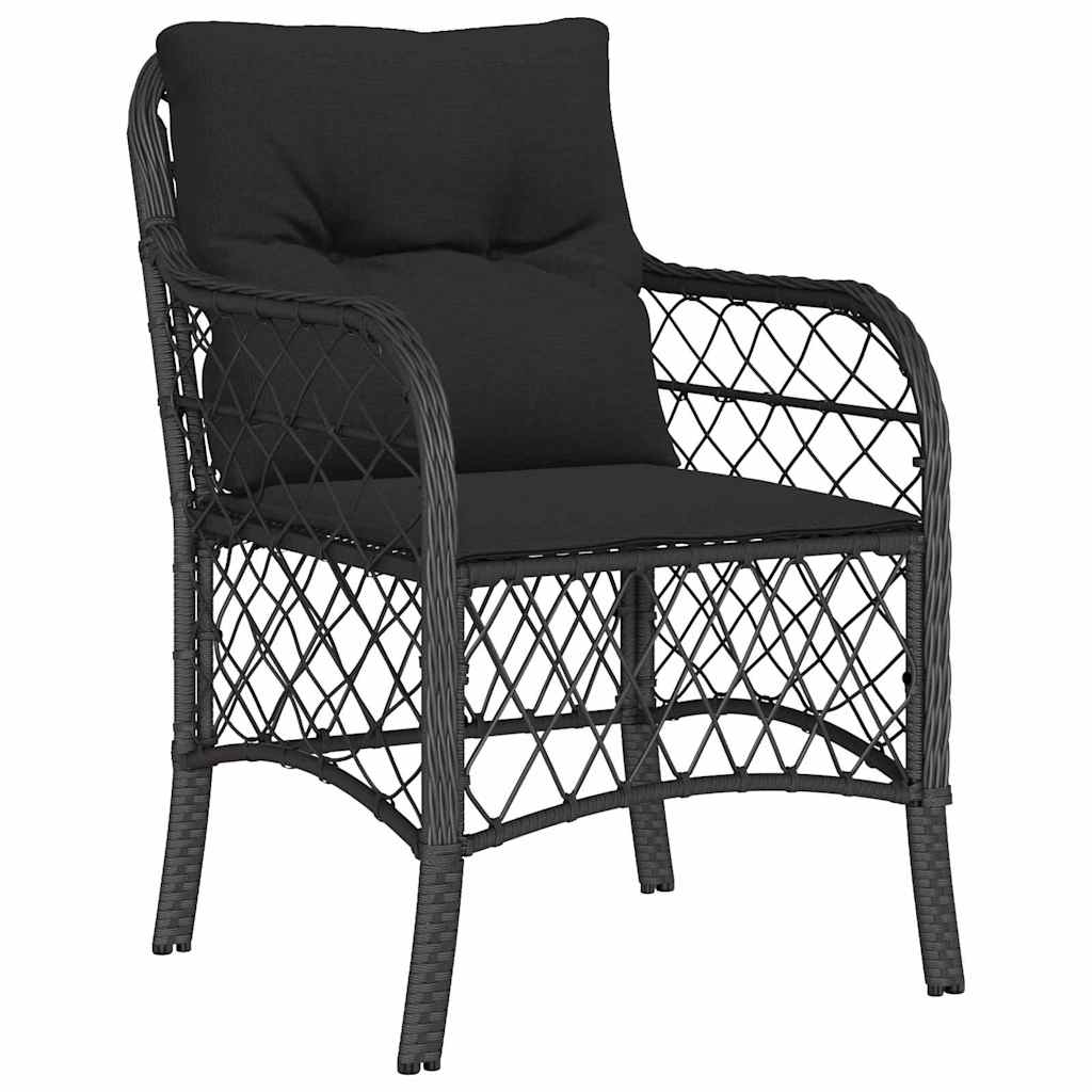 Have Spisebordssæt 5 stk. Sort polyrattan