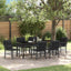 Have Spisebordssæt med pude 7 pcs Sort polyrattan