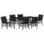 Have Spisebordssæt med pude 7 pcs Sort polyrattan