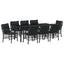 Have Spisebordssæt med pude 9 pcs Sort polyrattan