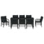 Have Spisebordssæt med pude 9 pcs Sort polyrattan