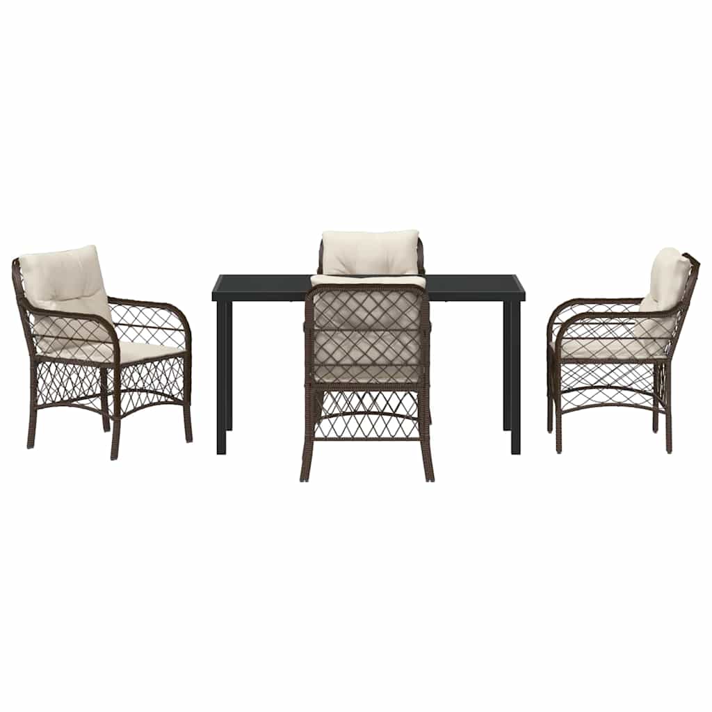 Have Spisebordssæt 5 stk. Brun polyrattan