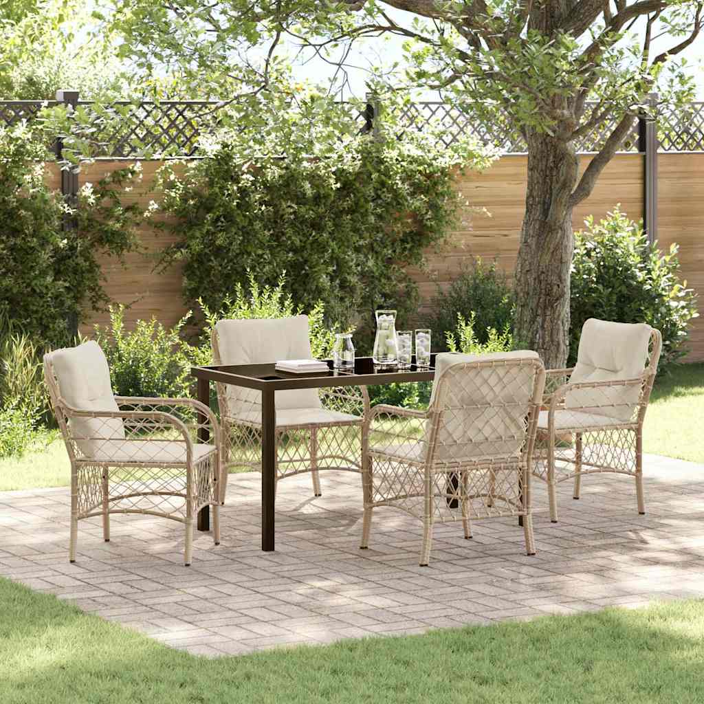 Have Spisebordssæt 5 stk. Beige polyrattan