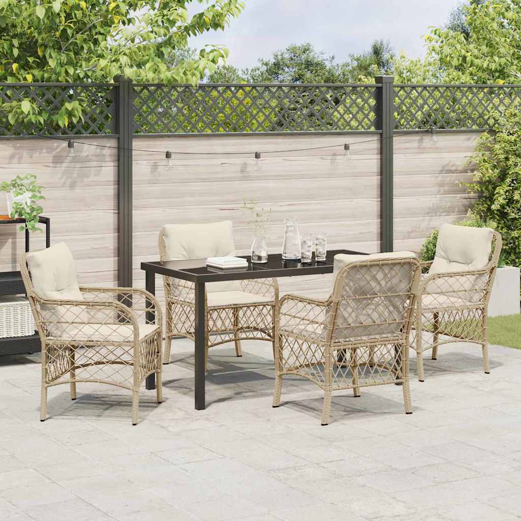 Have Spisebordssæt 5 stk. Beige polyrattan