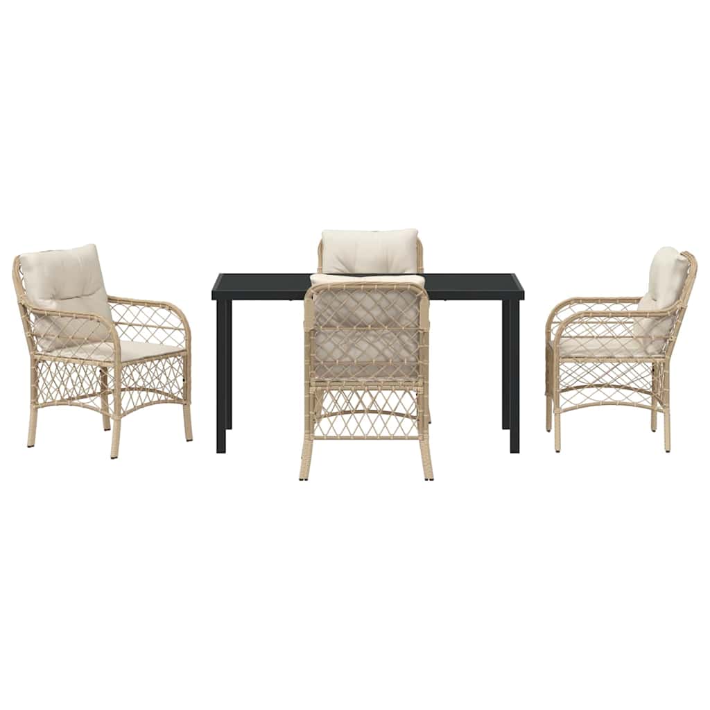 Have Spisebordssæt 5 stk. Beige polyrattan