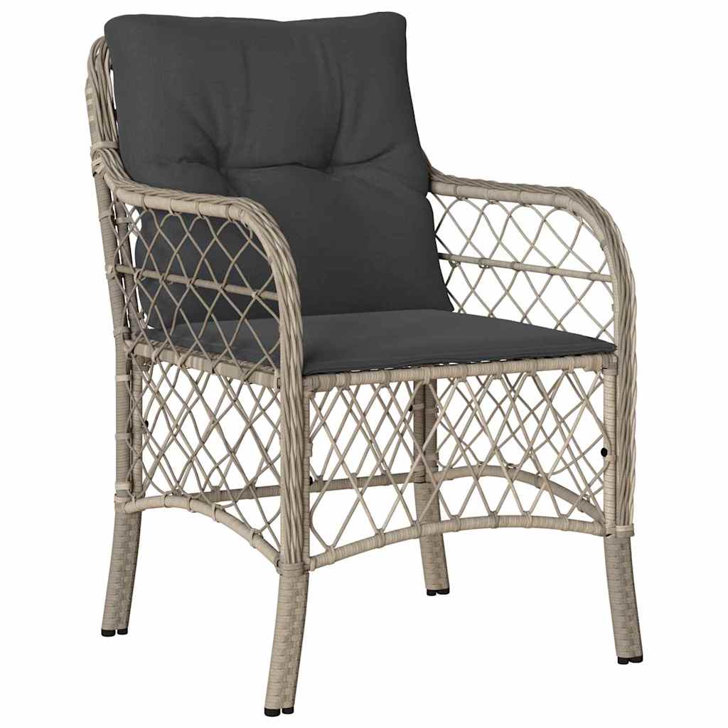 Have Spisebordssæt 5 stk. Lysegrå polyrattan