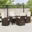 Have Spisebordssæt 5 stk. Brun polyrattan