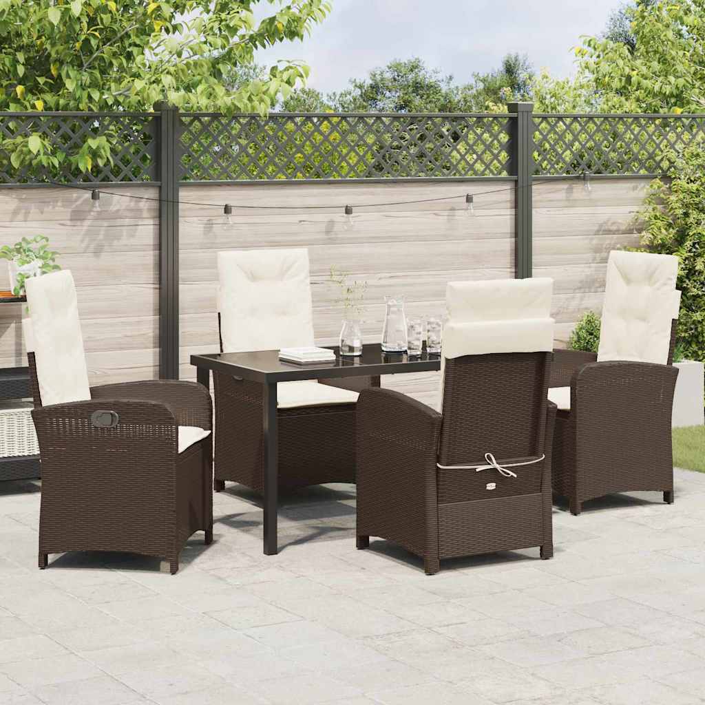 Have Spisebordssæt 5 stk. Brun polyrattan