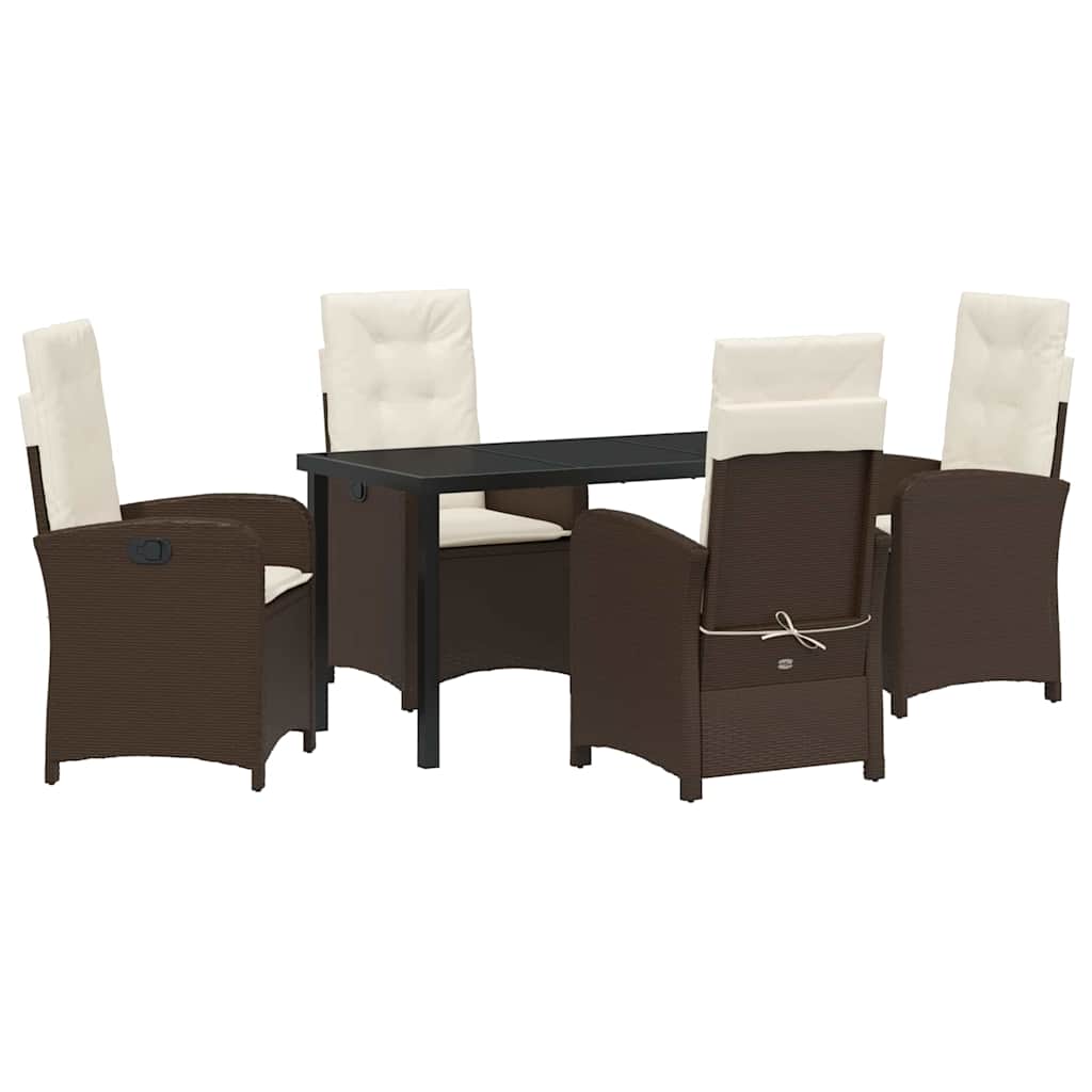 Have Spisebordssæt 5 stk. Brun polyrattan