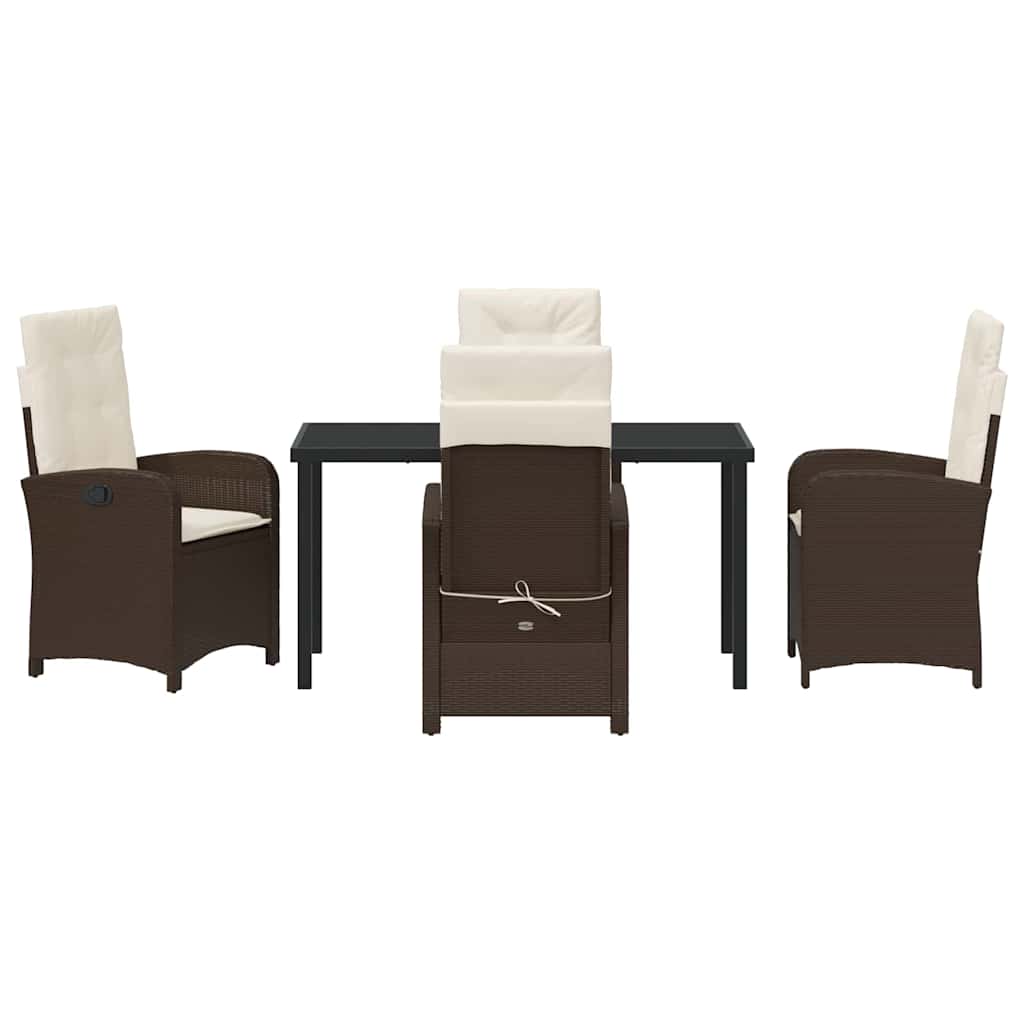 Have Spisebordssæt 5 stk. Brun polyrattan