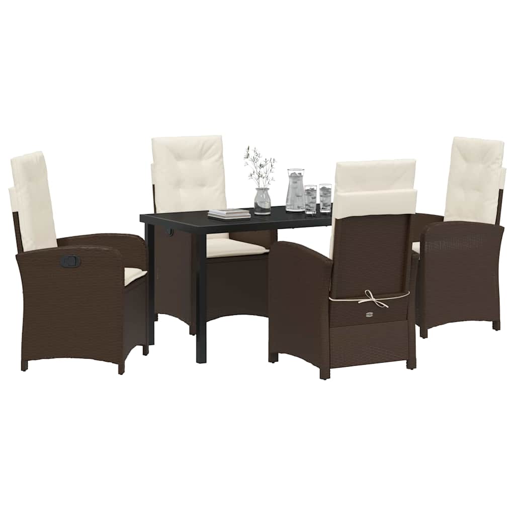 Have Spisebordssæt 5 stk. Brun polyrattan