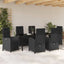 Have Spisebordssæt med pude 7 pcs Sort polyrattan