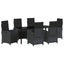 Have Spisebordssæt med pude 7 pcs Sort polyrattan