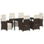Have Spisebordssæt med pude 7 pcs Brun polyrattan