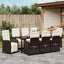 Have Spisebordssæt med pude 9 pcs Brun polyrattan