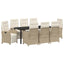 Have Spisebordssæt med pude 9 pcs Beige polyrattan