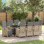 Have Spisebordssæt med pude 9 pcs Beige polyrattan