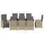 Have Spisebordssæt med pude 9 pcs Beige polyrattan
