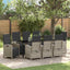 Have Spisebordssæt med pude 9 pcs Lysegrå polyrattan