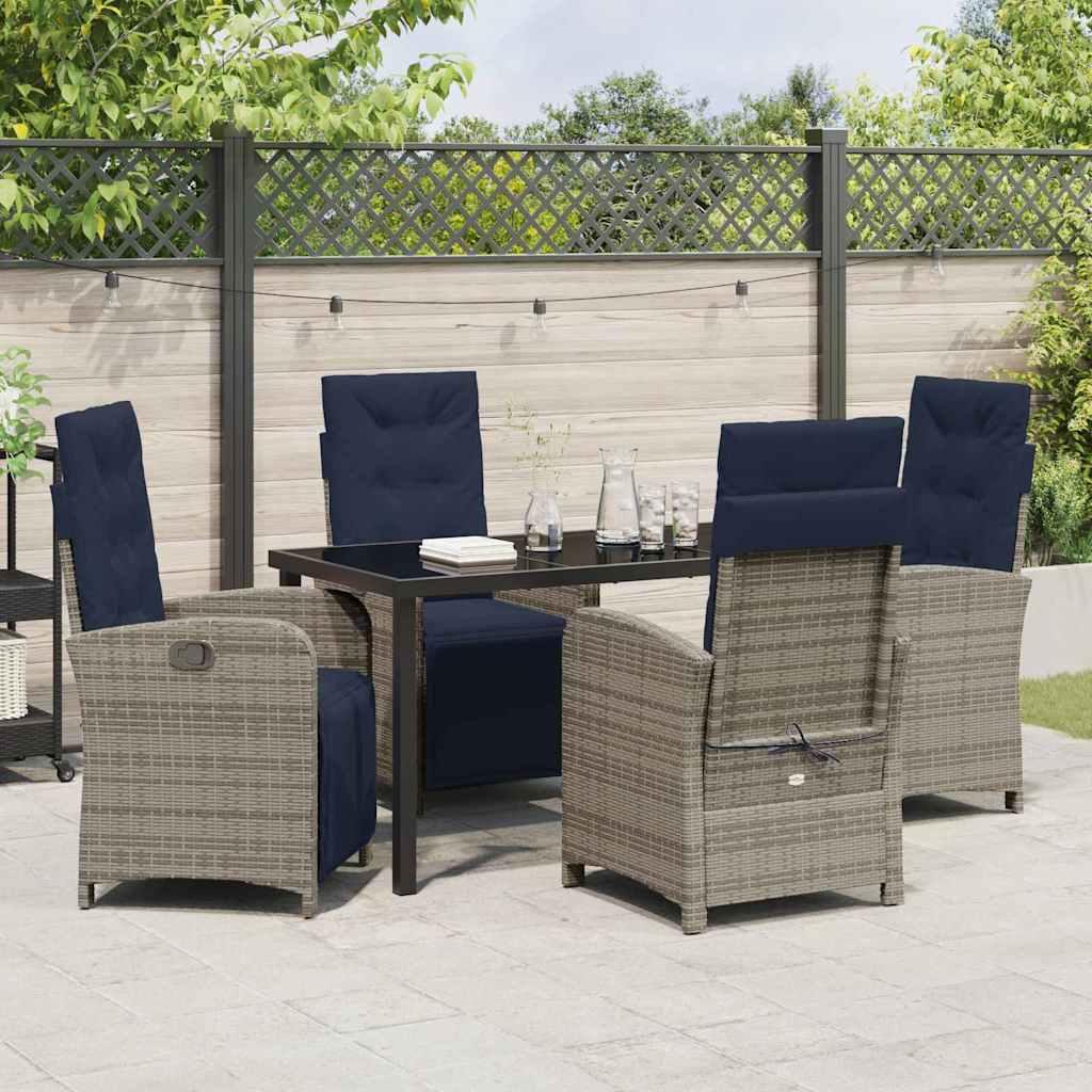 Have Spisebordssæt 5 stk. Grå polyrattan