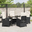 Have Spisebordssæt 5 stk. Sort polyrattan