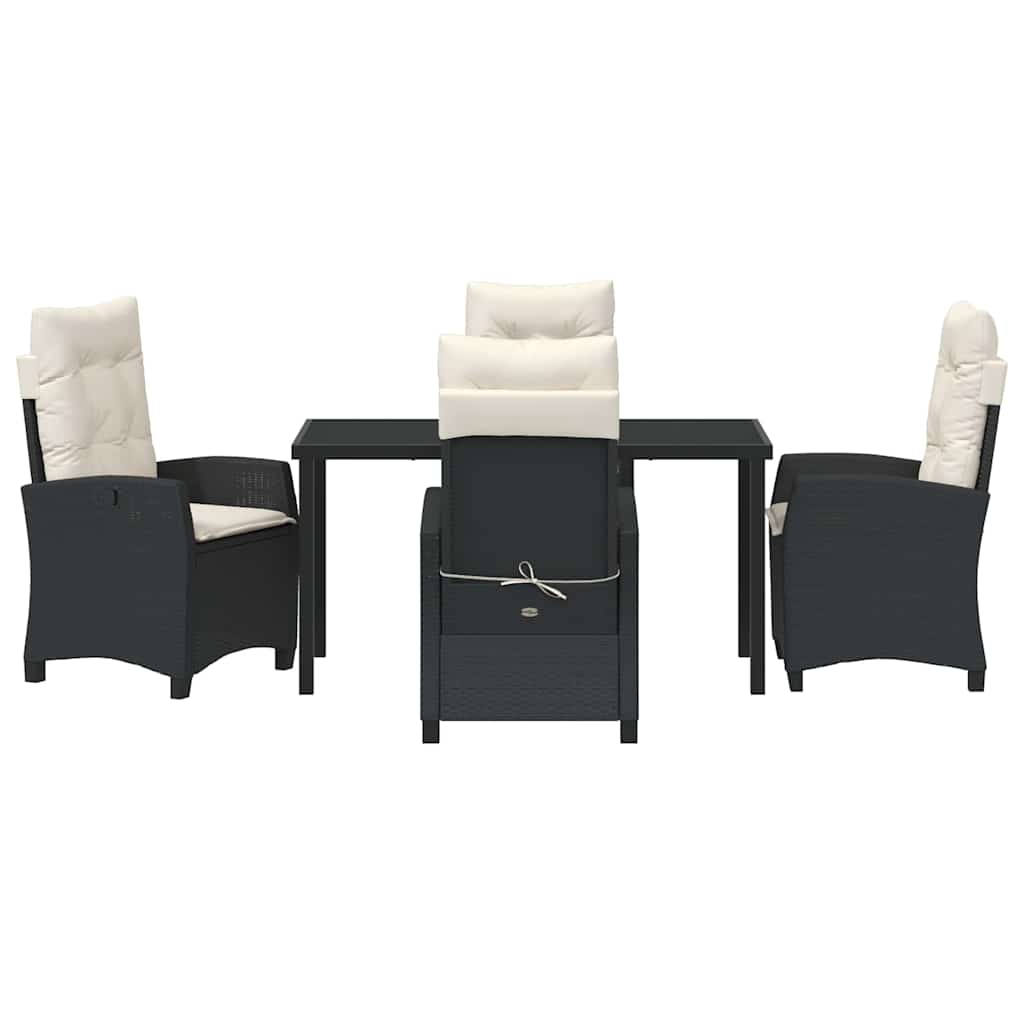 Have Spisebordssæt 5 stk. Sort polyrattan