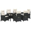 Have Spisebordssæt med pude 7 pcs Sort polyrattan