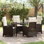 Have Spisebordssæt 5 stk. Brun polyrattan