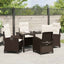 Have Spisebordssæt 5 stk. Brun polyrattan