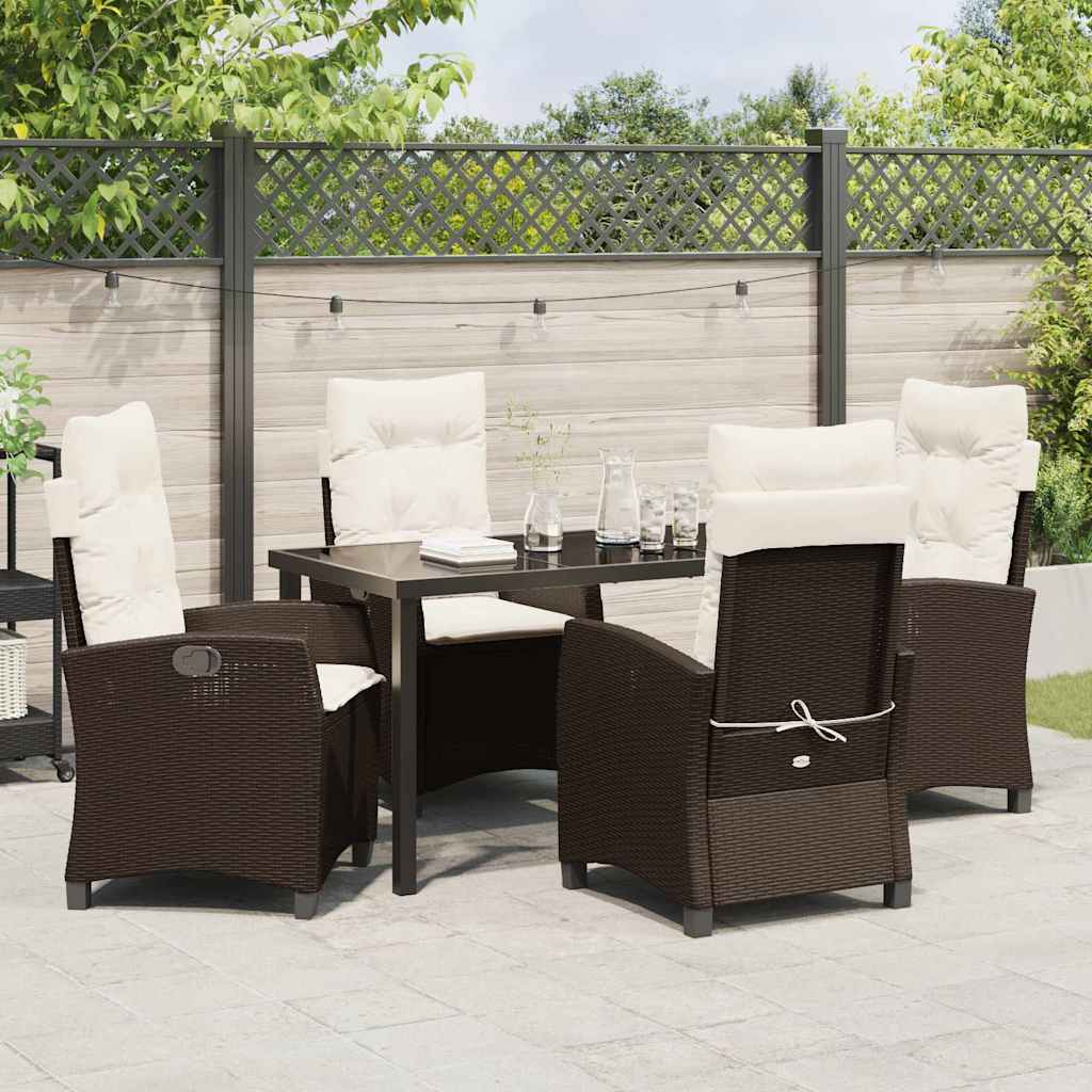 Have Spisebordssæt 5 stk. Brun polyrattan