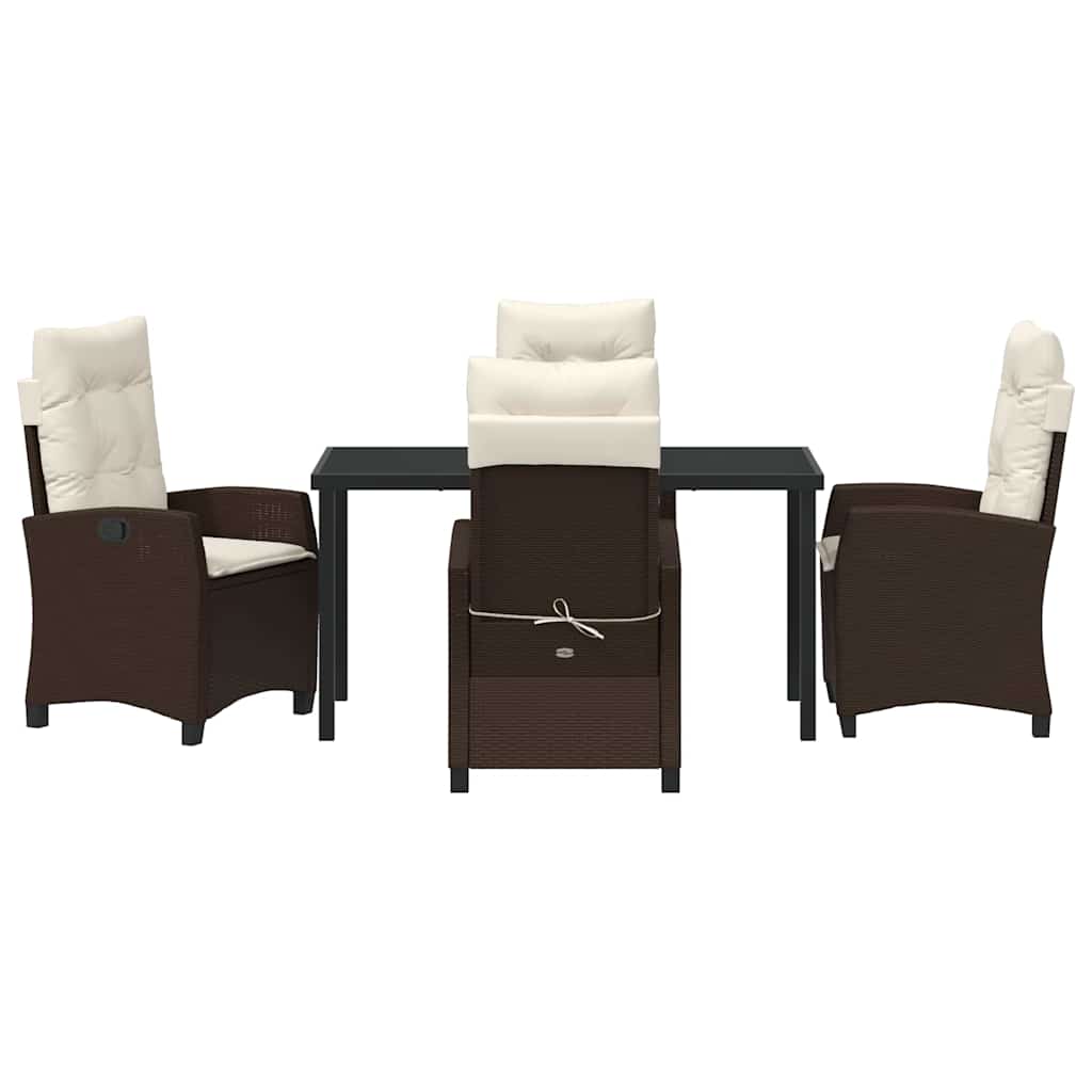Have Spisebordssæt 5 stk. Brun polyrattan