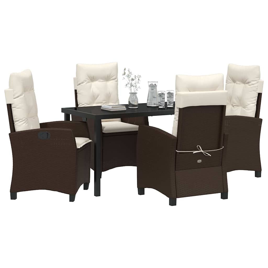 Have Spisebordssæt 5 stk. Brun polyrattan